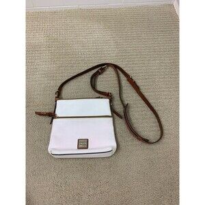 Dooney & Bourke Pebble Leather Crossbody Bag White Brown Red Purse